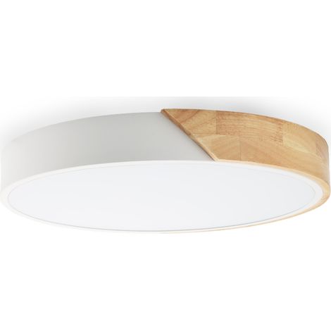 ALPINALUZ  Plafón LED Circular Metal con Madera Natural Ø40cm 3000K-4000K-6000K 30W (1/5)