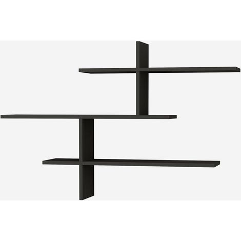 Moderne Wandregal aus Holz Leo - Anthrazit (1/5)
