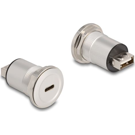 Delock USB 2.0 Type-Câ¢ a Tipo-A integrado de aluminio hembra