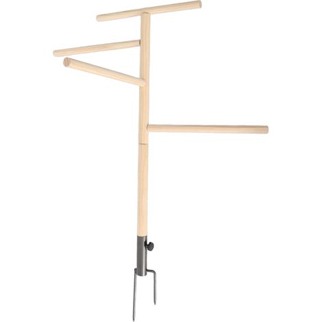 Perchoir pour poules, support en bois avec cheville de terre en fer, accessoires pour poulailler (1/5)