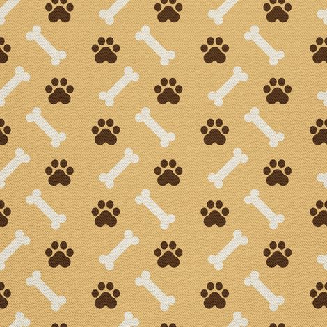 Tela decorativa para exteriores tipo oxford con estampado de huellas de patas y huesos. (1/5)