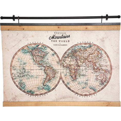 Toile décorative à suspendre Le Monde 100 x 78 cm - Atmosphera (1/4)