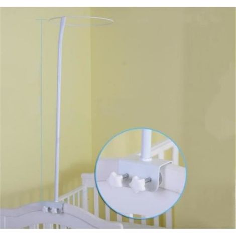 Ciel de Lit Bébé avec Support - Voile Grande Taille Moustiquaire Décorative - Blanc (1/3)