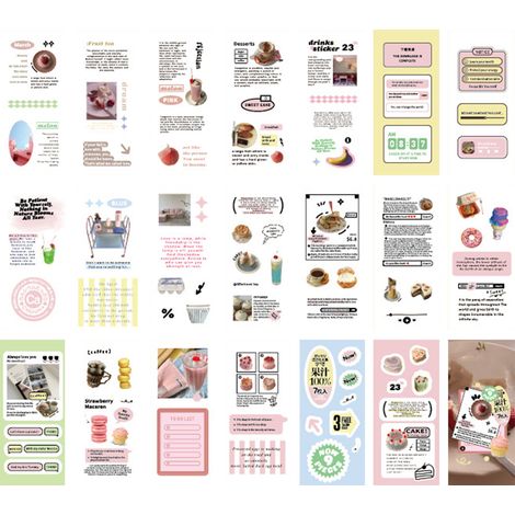 20 feuilles autocollants livre INS style série cycle émotionnel pour scrapbooking carnet doux sucré (1/5)