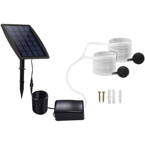 Pompe à oxygène Solaire enfichable 2.5W, Pompe Bassin Solaire, Aérateur d'aquarium, Pompe à air, Aérateur de pêche, avec Tuyau Pierre à air, pour Aquarium de Jardin Piscine extérieure étang (1/4)