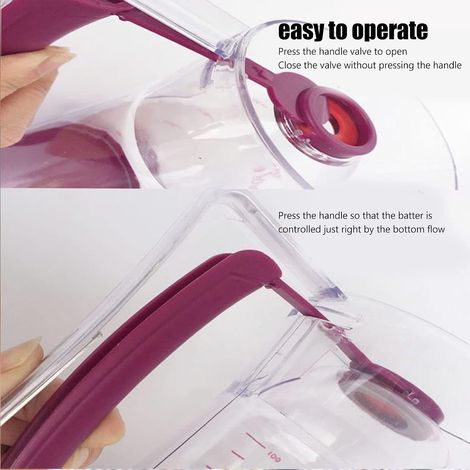Separador de masa, dispensador de masa de ABS, separador de masa/crema de 900 ml, para panqueques, cupcakes, waffles, herramienta de medición para hornear, herramientas para hornear (1/3)