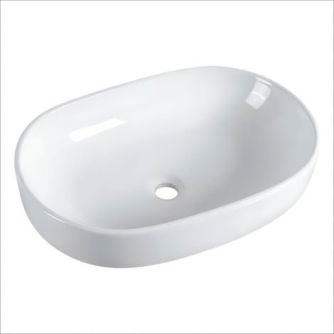 Lavabo à poser Vita ovale blanc 60 x 42,5 cm (1/5)