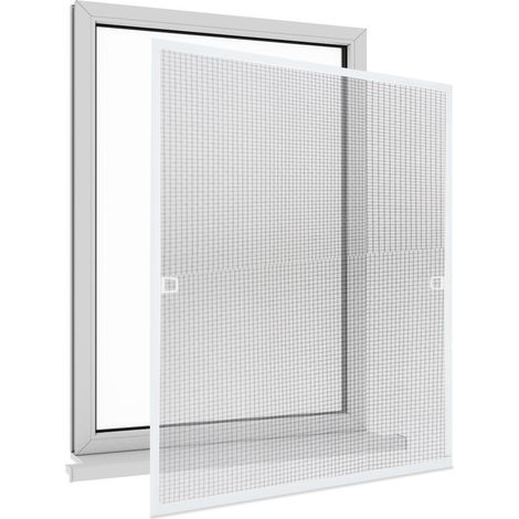 Wolketon Zanzariera finestra telaio in alluminio zanzariera schermo protezione UV impermeabile 100x120CM Bianco