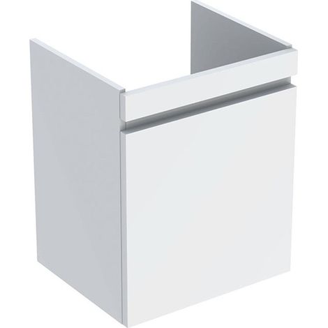 Mueble bajo lavabo Geberit Renova Plan, con un cajón y un cajón inglés: Ancho 48cm, Alto 58,6cm, Fondo 40cm, Blanco / Lacado brillante