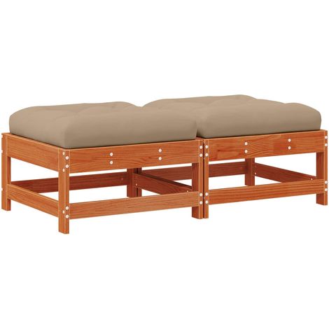 Garden Footrest Solid Pine Wood Wax Brown vidaXL