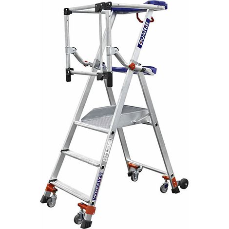 Mobile Stehleiter  3 Stufen - Maximale Arbeitshöhe 2.70m - 611903/ALU