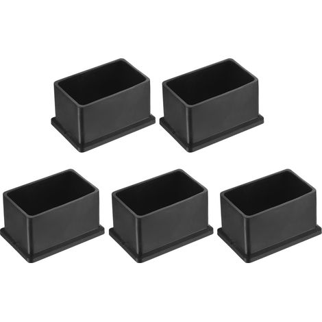 5 Pièces Bouchons Carrés en Plastique pour 30x50mm Noir (1/5)