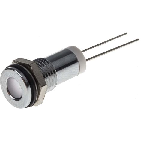 Voyant LED lumineux Blanc RS PRO, dia. 8mm, 2V c.c., IP67 ( Prix pour 1 )
