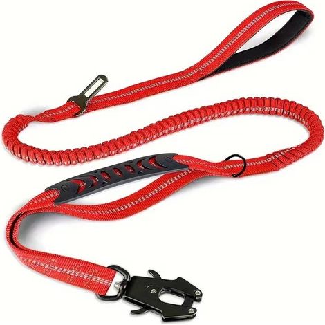 Correa resistente y duradera, correa para perros sin tensión, correa roja para perros. (1/5)