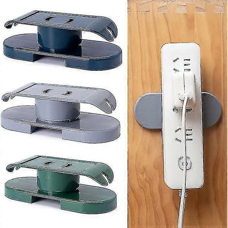 Ensemble de trois supports de prise électrique - Supports de prise électrique muraux, adhésifs, sans perçage, adaptés au câblage des prises électriques. (1/4)