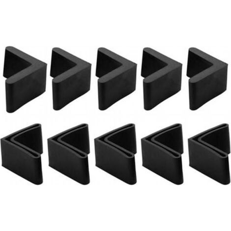 Meubles Angle Fer Pied Patins (30mm/1.18") 10Pcs, PVC L Forme Pied Couvre - pour Meubles Pieds Étagères Pieds Protecteurs, Noir (1/4)