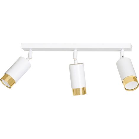 Plafonnier Emibig HIRO 3 spots GU10 blanc/or 45cm métal (1/5)