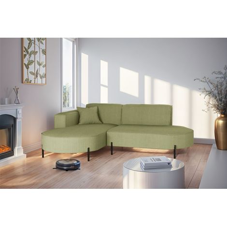 Ecksofa Designersofa VALENCIA XS in Stoff Scala Kiwi Ottomane Links (1/2)