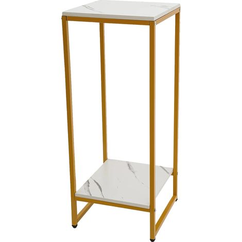 Support de Plantes, Design à Deux Niveaux, Esthétique Moderne, Or, M (1/2)