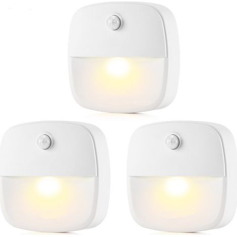 Lampe à détecteur de mouvement, veilleuse LED sans fil à piles, applique murale, éclairage de placard, éclairage de sécurité pour escaliers, couloir, salle de bain, cuisine, etc. (1/2)