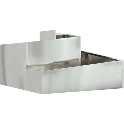 Cache-pot de jardin moderne 80 x 80 x 50 cm style industriel finition élégante en acier galvanisé argent (1/5)