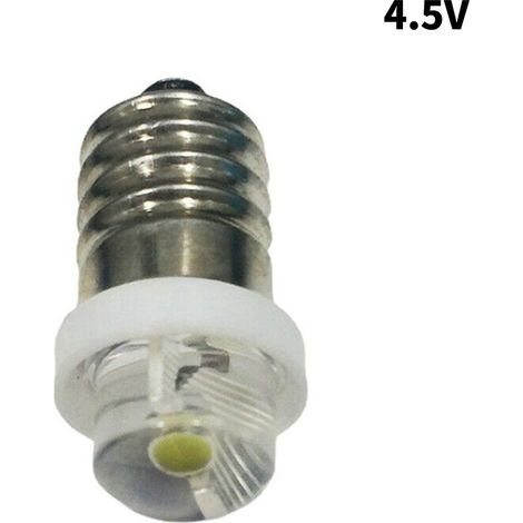 Ampoule LED blanche 3/4,5/6 V 0,5 W 6000 K pour lampe torche, culot E10 [GKS] 4,5 V - AquaForge (1/5)