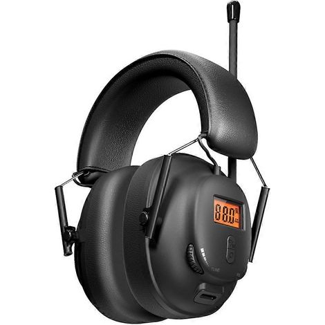 Casque radio Bluetooth 5.4 AM/FM avec protection auditive, oreillettes antibruit rechargeables, adapté au jardinage et au désherbage. (1/4)