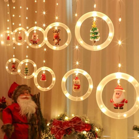 Guirlandes Lumineuses de Noël,10 guirlandes Lumineuses à LED,lumières USB Blanc Chaud avec Pendentif de Noël (1/5)