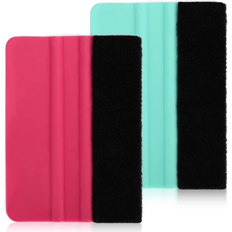 Lot de 2 raclettes en feutre pour enlever les bulles, 10,2 cm, grattoir en vinyle pour voiture, vinyle, fenêtre, papier peint, mini (1/5)