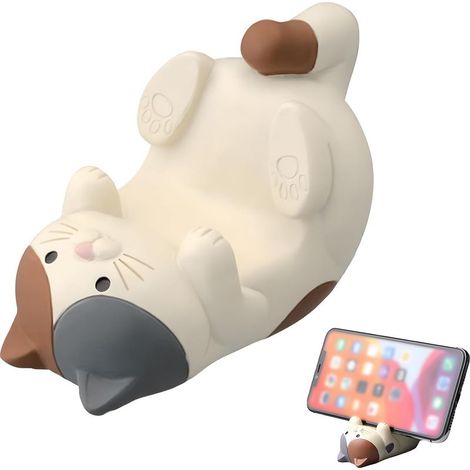Porte Telephone Chat, Support Yelephone Chat, Cute Cat Mobile Phone Holder, Convient aux Tables à Manger, aux Bureaux et aux Tables de Chevet. (1/5)
