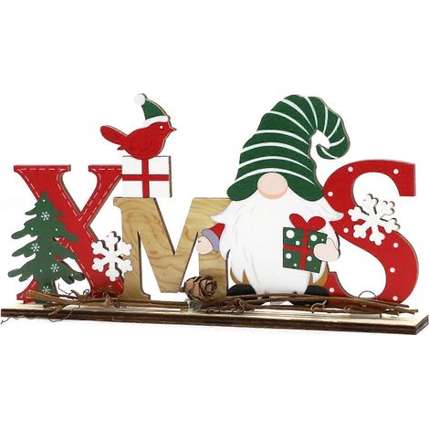 Panneau de table en bois pour Noël, panneau en bois avec gnome de Noël, décorations de table Joyeux Noël, panneaux pour centres de table de Noël (1/5)
