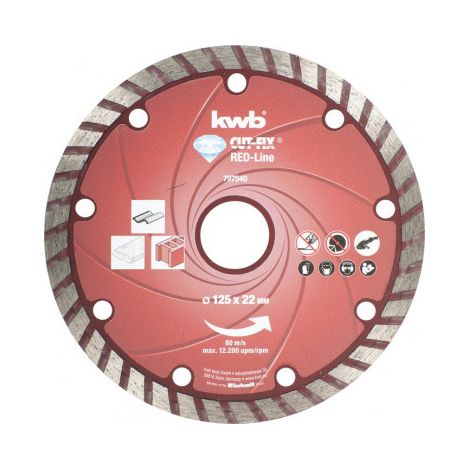 Disco de corte kwb red line 125mm 7mm grosor (1/3)