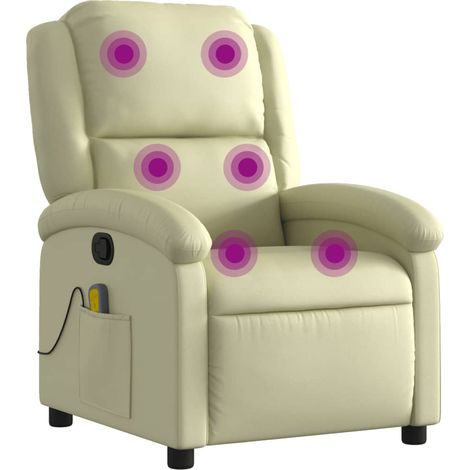 Maison Exclusive - Massagesessel Relaxsessel Echtleder Creme