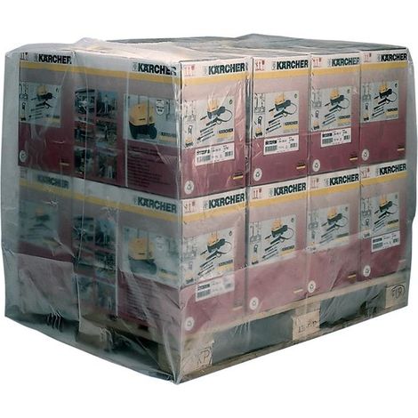 Housse rétractable L1250xl.850xH1500 mm 125 µm transparent polyéthylène (Par 25)