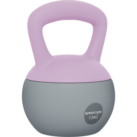 12KG Soft Kettlebell-Kettlebell with Non-Slip Handle for Home Gym-Weight Lifting-Strength Training-Purple/Grey (1/5)