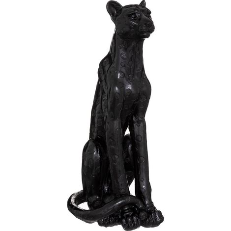 Estatuilla leopardo Artificio - negro - resina A. 90 cm - Atmosphera créateur d'intérieur