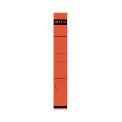 Ordnerrückenetikett schmal/lang 39 x 285 mm (B x H) selbstklebend mit Griffloch rot 10 Etik./Pack. (1/4)