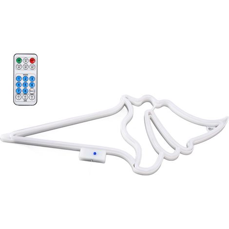 Enseigne lumineuse néon LED en forme de glace, étanche, alimentée par batterie USB, à suspendre, avec télécommande, idéale pour les fêtes à la maison (blanc chaud coloré). (1/5)