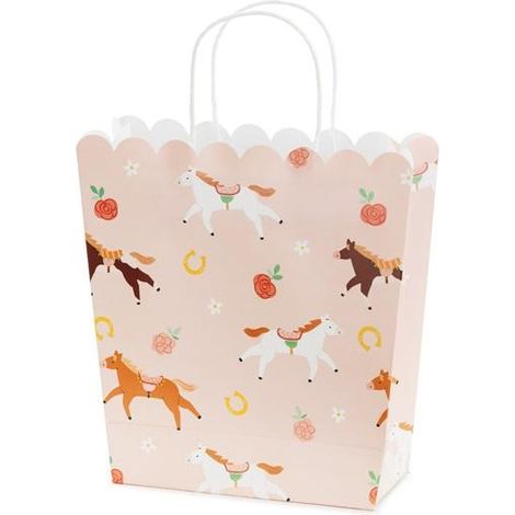 Sacchetto regalo a tema cavalli 23x22x8,5 cm (MISTO)