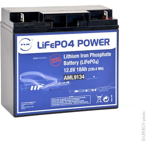 NX - Batterie Lithium Fer Phosphate NX LiFePO4 POWER UN38.3 (230.4Wh) 12.8V 18Ah M6-M