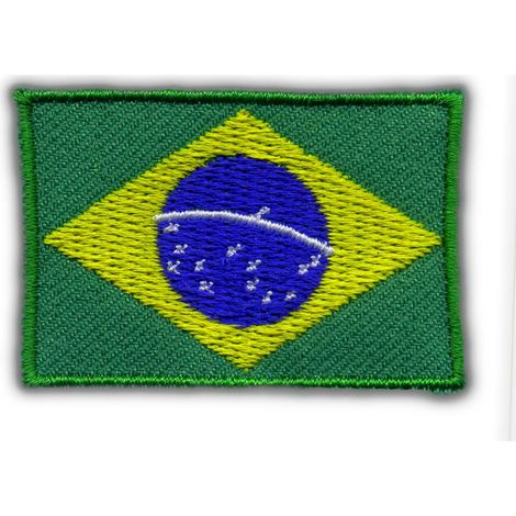 Aufnäher mit brasilianischer Flagge – selbstklebende Rückseite – gestickter Aufnäher/Abzeichen/Emblem