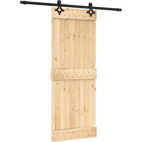 Porte coulissante Naturel et noir 80 x 210 cm vidaXL