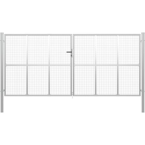 Porte de jardin Acier galvanisé 415x225 cm Argenté (1/5)