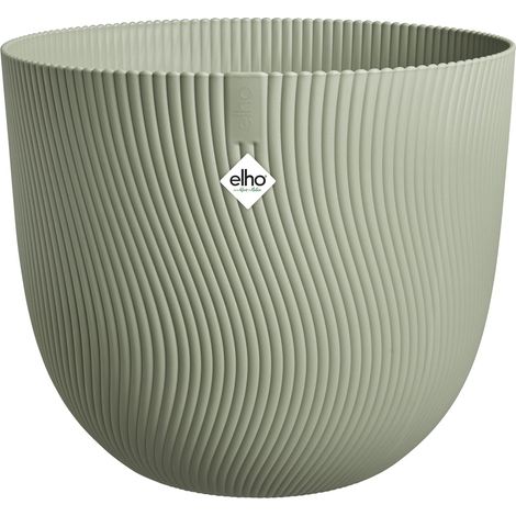 Pot de Fleur Rond Sereh - Lot de 1 - Plastique Recyclé - Résistant Gel et UV - Intérieur Extérieur - Vert Nordique - Ø 29,5 x H 25,3 cm (1/5)