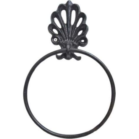 Towel Ring Retro Wrought Iron Towel Holder Paper Towel Holder Toilet Towel Holder Hanging Towel Hanger Bathroom Wall Mount Accessories (1/4)