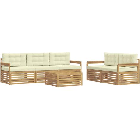 Outdoor Sofa Set 6 pcs White and Cream vidaXL (1/5)