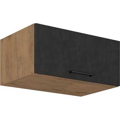 Vigo Aufsatzschrank Hochschrank 80 cm Eiche Lancelot Matera Grau Küchenzeile (1/5)