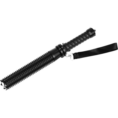 Torcia Led XPE a manganello estensibile in alluminio Nera Bianco freddo 6000K Novaline