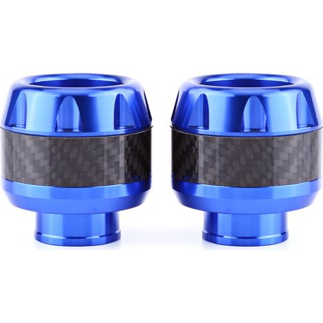 Cuvettes antichute de fourche avant en fibre de carbone modifiées pour moto (paire à vendre, bleues) (1/4)