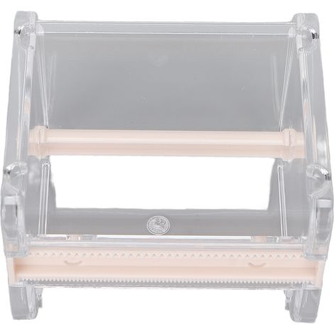 Dispenseur de ruban adhésif avec coupeur intégré - Support mural ou de bureau pour maison, école, bureau - Couleur beige (1/5)